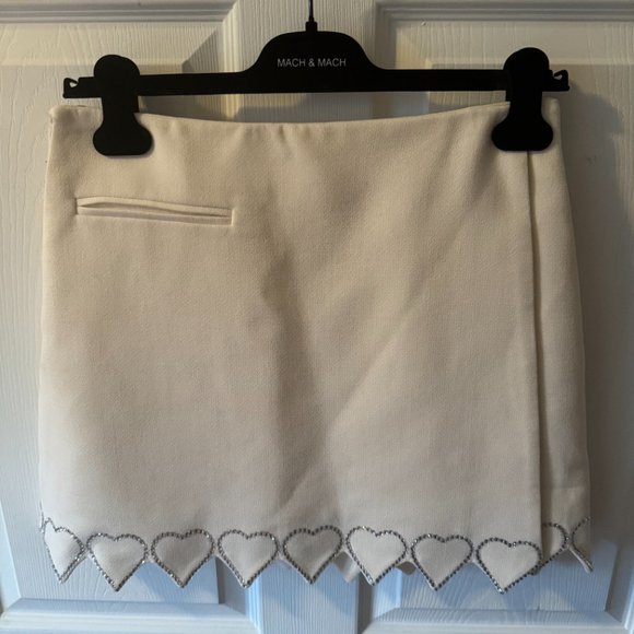 Mach & Mach Crystal Hearts Wool Miniskirt - Picture 4 of 5